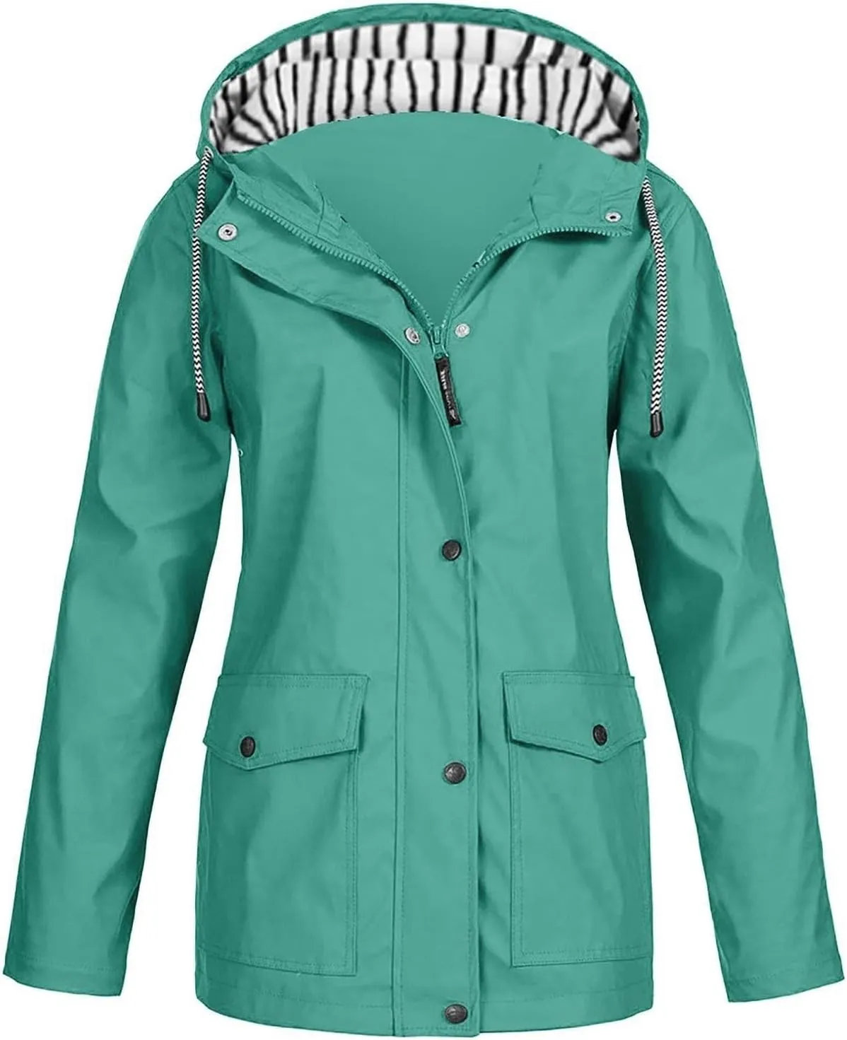 2025 Womens Raincoat Spring Fashion Plus Size Waterproof Lightweight Jacket Outdoor Raincoats Windbreaker with Hood