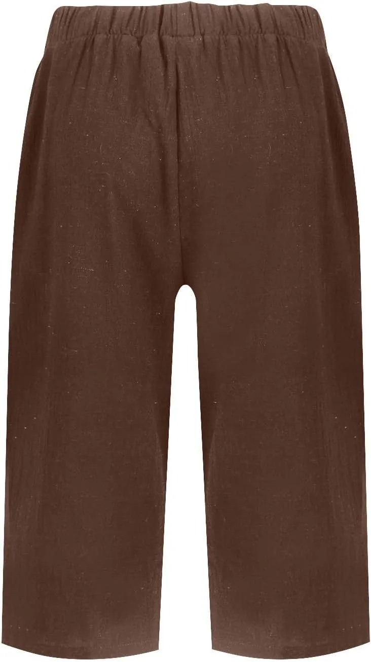 ADHOWBEW Womens Bermuda Shorts High Waisted Walking Lounge Workout Summer Elastic Running Loose Shorts