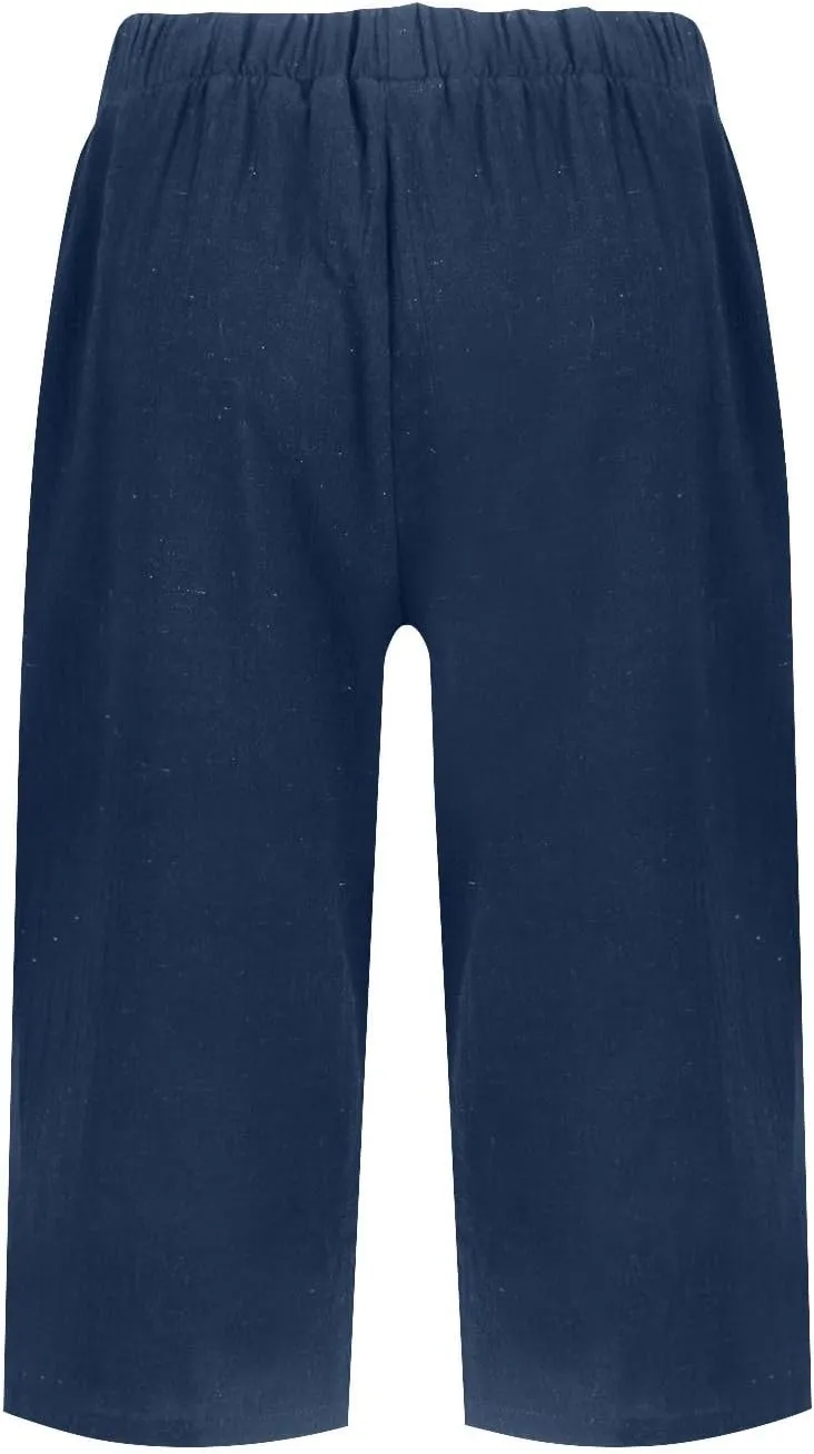 ADHOWBEW Womens Bermuda Shorts High Waisted Walking Lounge Workout Summer Elastic Running Loose Shorts