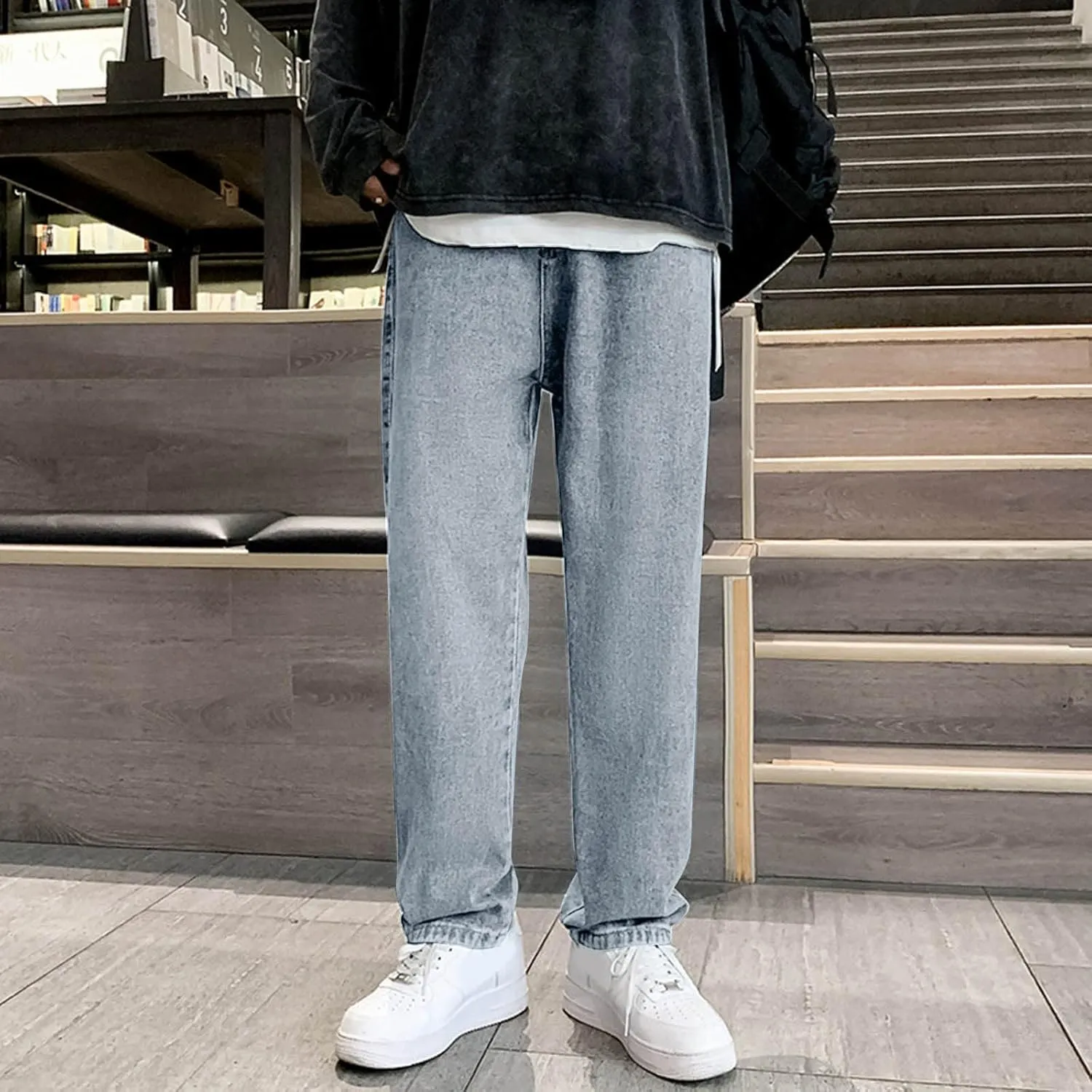 aihihe jeansmens Pants Relaxed fit Jeans for Men 36x32 Dark Blue Stretch Jeans for Men Jean Jacket for Men Big and Tall