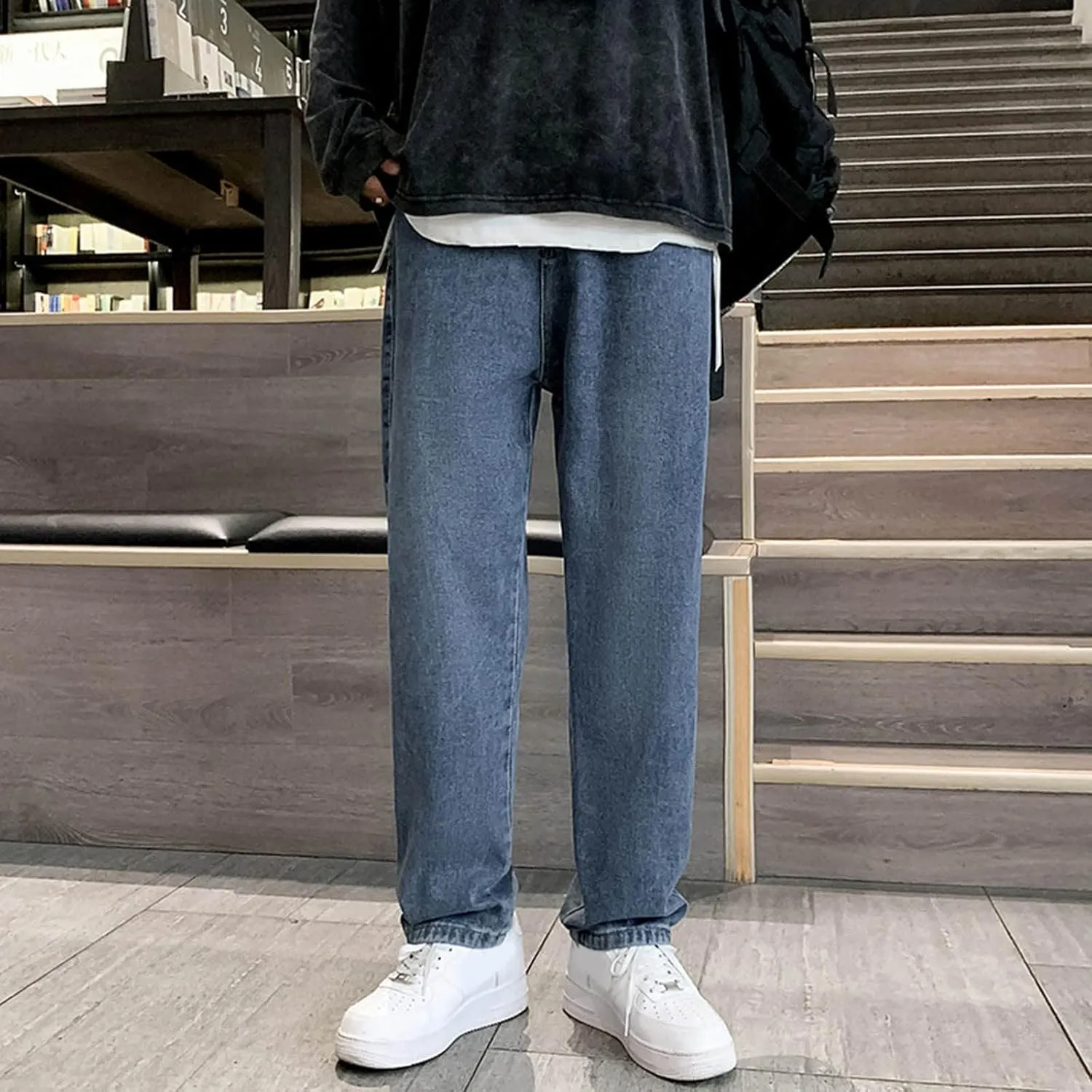 aihihe jeansmens Pants Relaxed fit Jeans for Men 36x32 Dark Blue Stretch Jeans for Men Jean Jacket for Men Big and Tall
