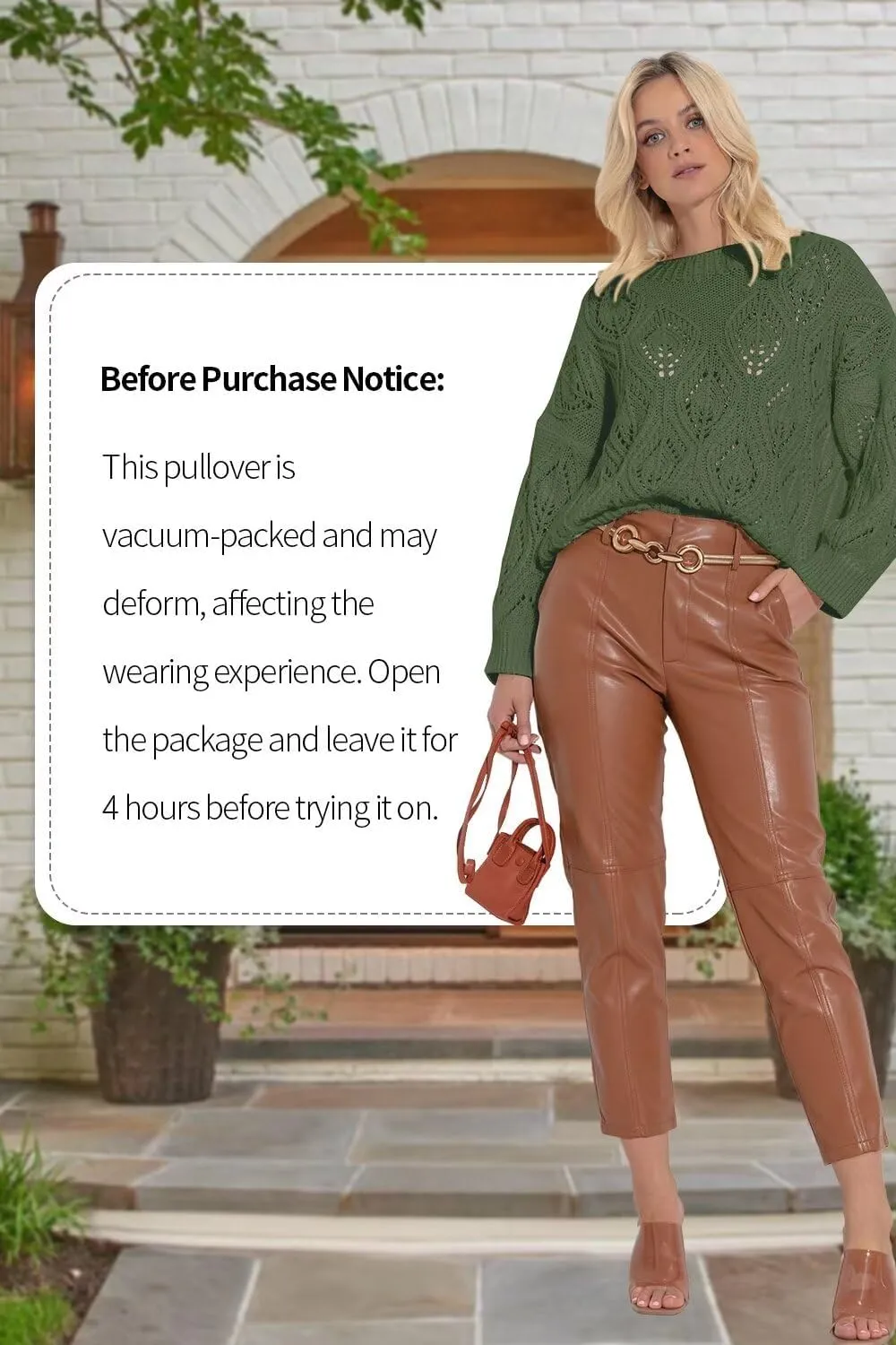 Allimy Women's 2025 Elegant Crewneck Crochet Cable Knit Sweaters for Women Openwork Fall Outfits