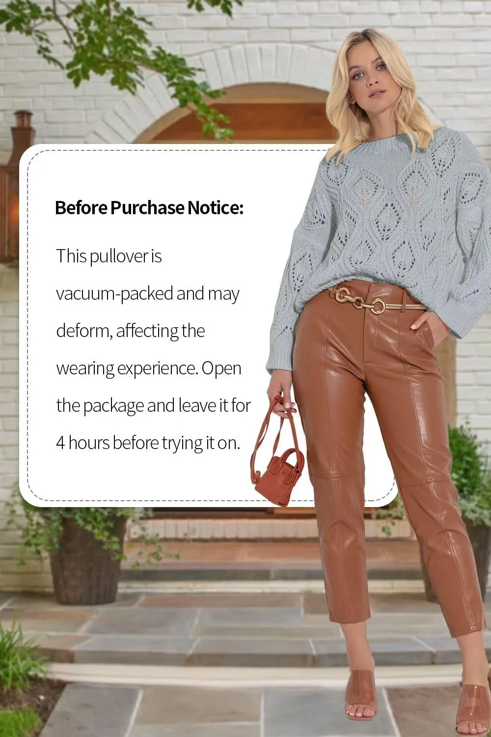 Allimy Women's 2025 Elegant Crewneck Crochet Cable Knit Sweaters for Women Openwork Fall Outfits