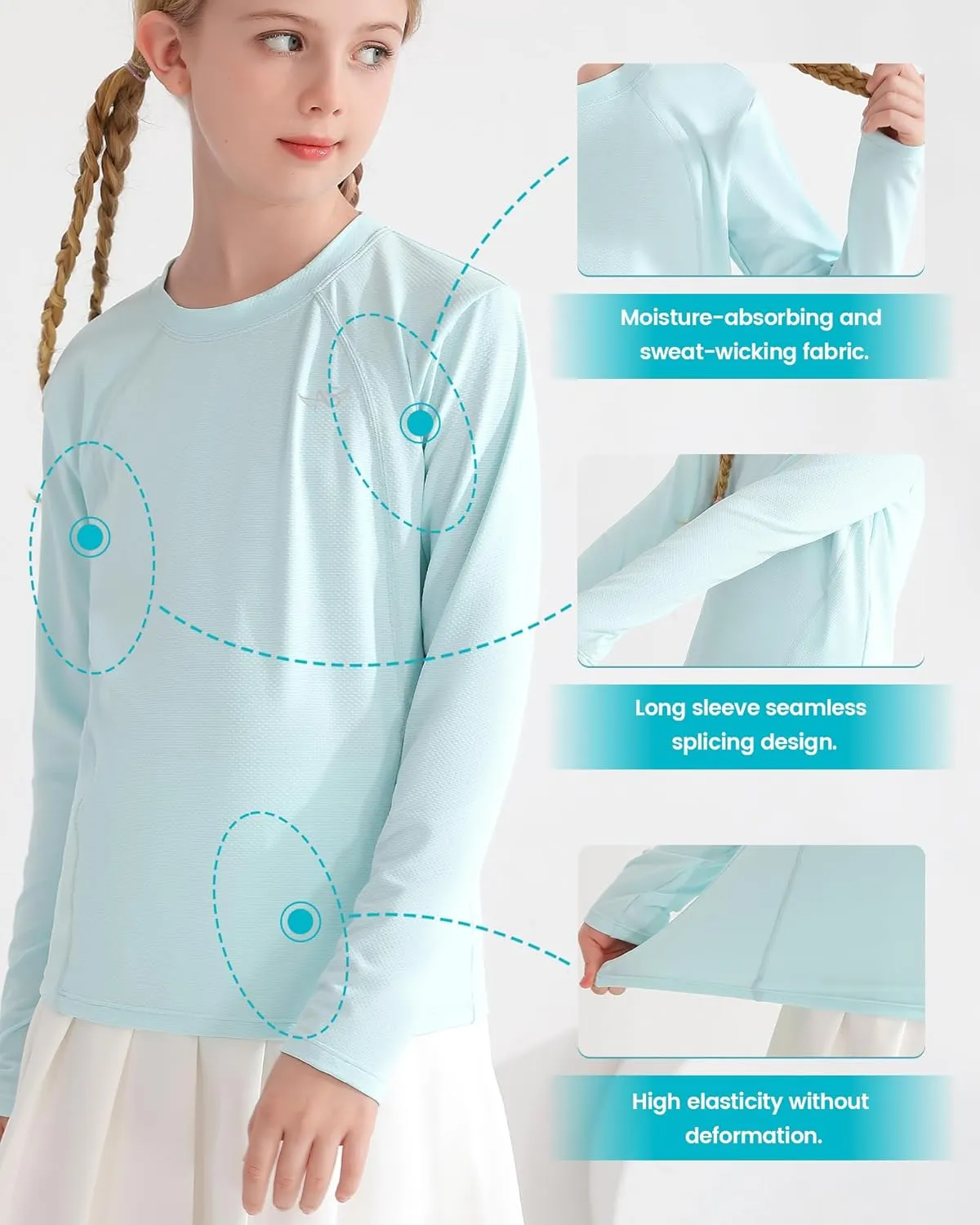 Angel season Rash Guard for Girls Swim Shirt Long Sleeve Swimsuit Girl Upf50  UV Protection Teen Sun Shirt Rashguard Top