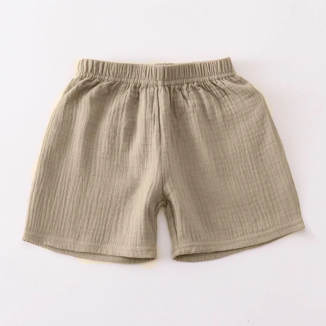 Baby Toddler Boys Shorts Cotton Linen Summer Loose Shorts 3 Pack Elastic Waist Solid Jogger Short Pants
