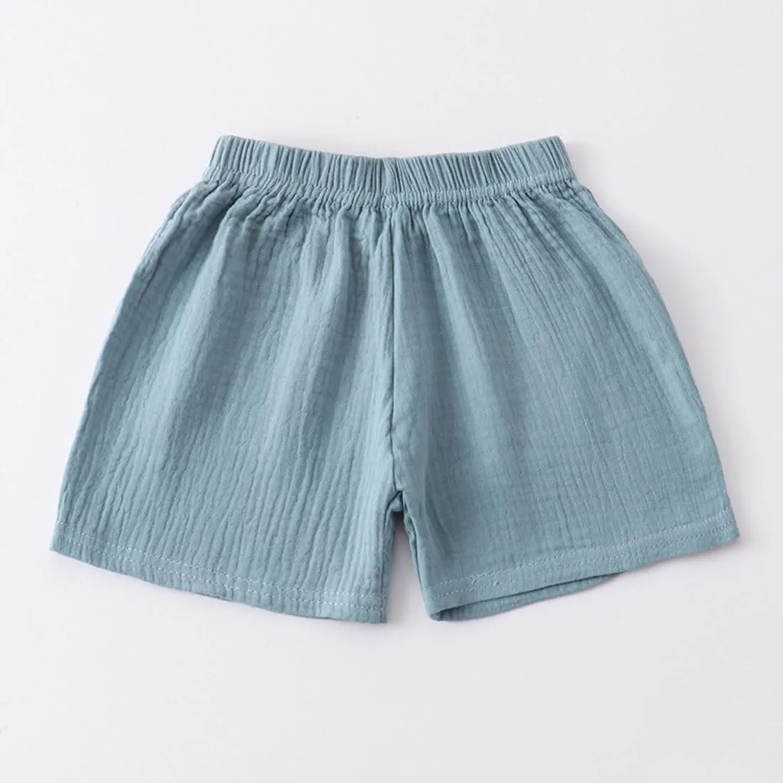 Baby Toddler Boys Shorts Cotton Linen Summer Loose Shorts 3 Pack Elastic Waist Solid Jogger Short Pants