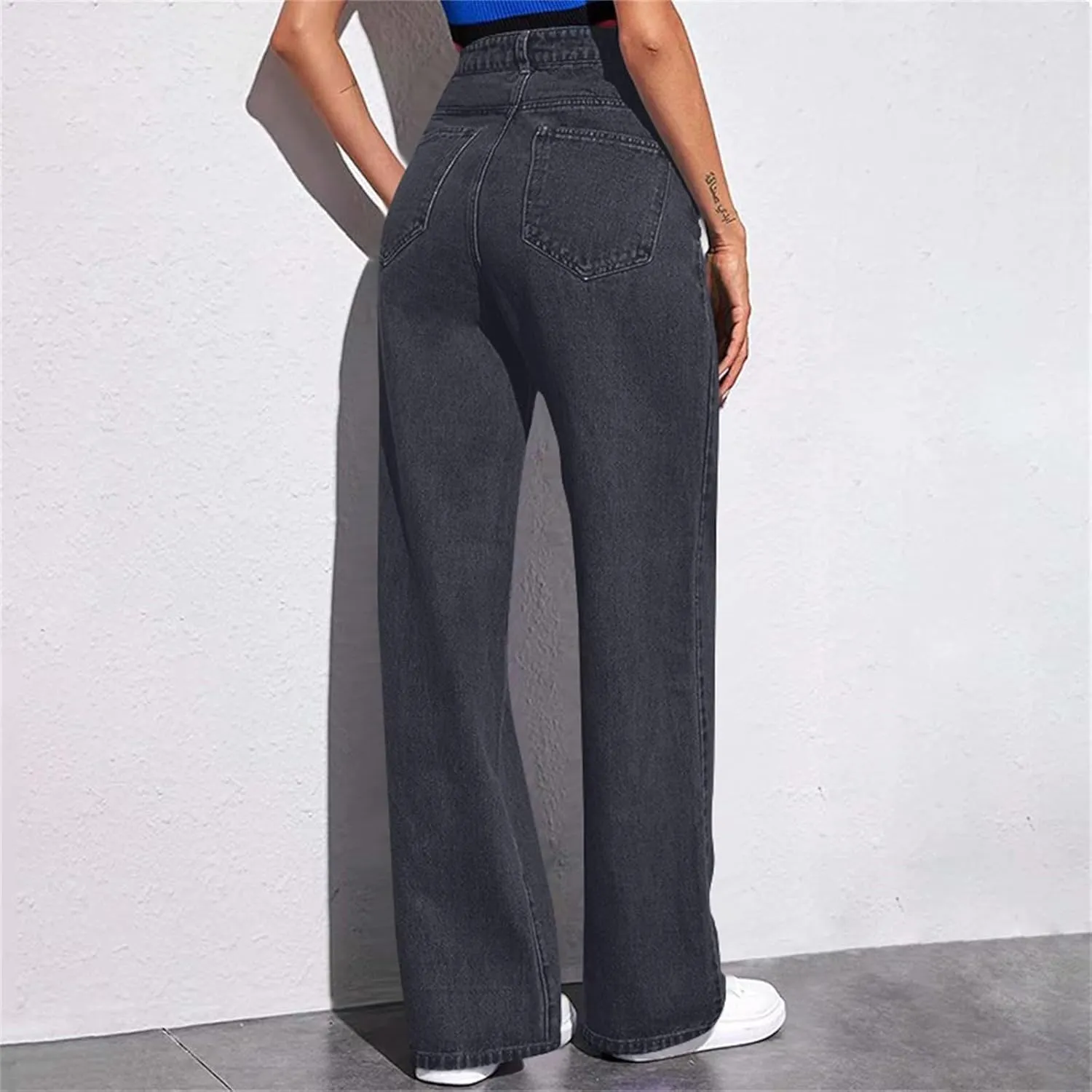 Baggy Womens Jeans Jeans for Women Plus Size Wide Leg Microelastic Dressy Casual Summer Trendy Pant with Pocket