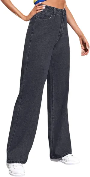Baggy Womens Jeans Jeans for Women Plus Size Wide Leg Microelastic Dressy Casual Summer Trendy Pant with Pocket