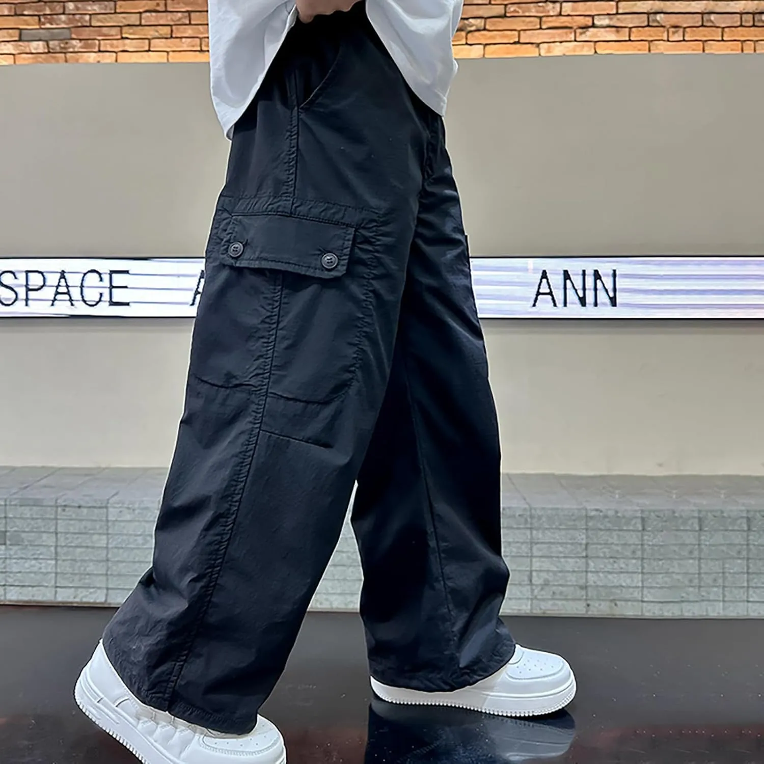 Boys Camo Pants Kids Pull on Elastic Waist Casual Loose Jogging Bottoms Elastic Cuffed Cargo Joggers 8-15 Years