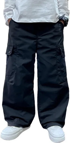 Boys Camo Pants Kids Pull on Elastic Waist Casual Loose Jogging Bottoms Elastic Cuffed Cargo Joggers 8-15 Years
