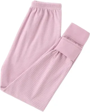 Boys Girls Middle and Large Children Fall and Winter Warm Solid Pants Thickening Fall Pants Bottoms Baby Kid Pants