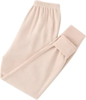 Boys Girls Middle and Large Children Fall and Winter Warm Solid Pants Thickening Fall Pants Bottoms Baby Kid Pants