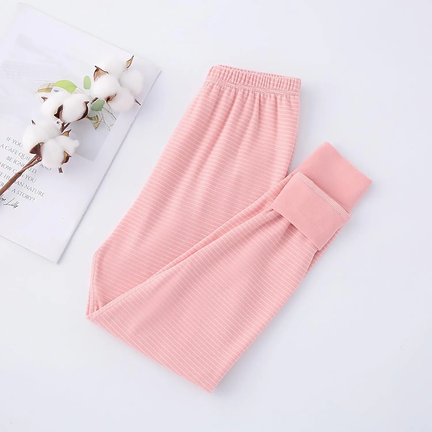 Boys Girls Middle and Large Children Fall and Winter Warm Solid Pants Thickening Fall Pants Bottoms Baby Kid Pants