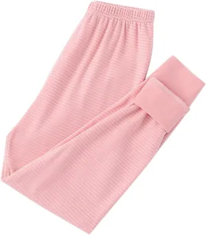 Boys Girls Middle and Large Children Fall and Winter Warm Solid Pants Thickening Fall Pants Bottoms Baby Kid Pants