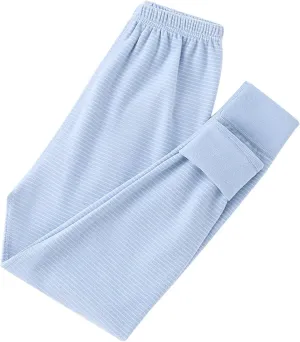 Boys Girls Middle and Large Children Fall and Winter Warm Solid Pants Thickening Fall Pants Bottoms Baby Kid Pants