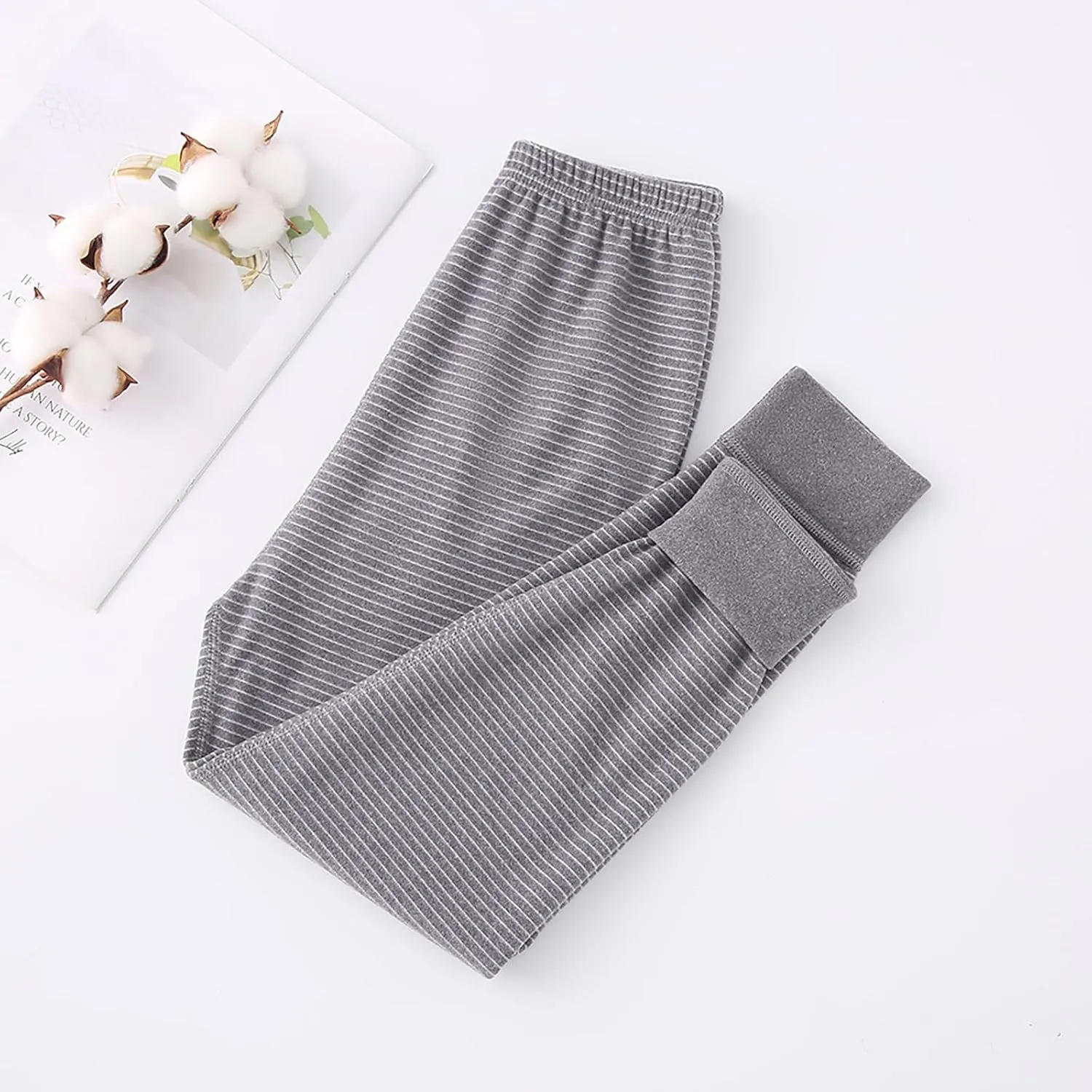 Boys Girls Middle and Large Children Fall and Winter Warm Solid Pants Thickening Fall Pants Bottoms Baby Kid Pants