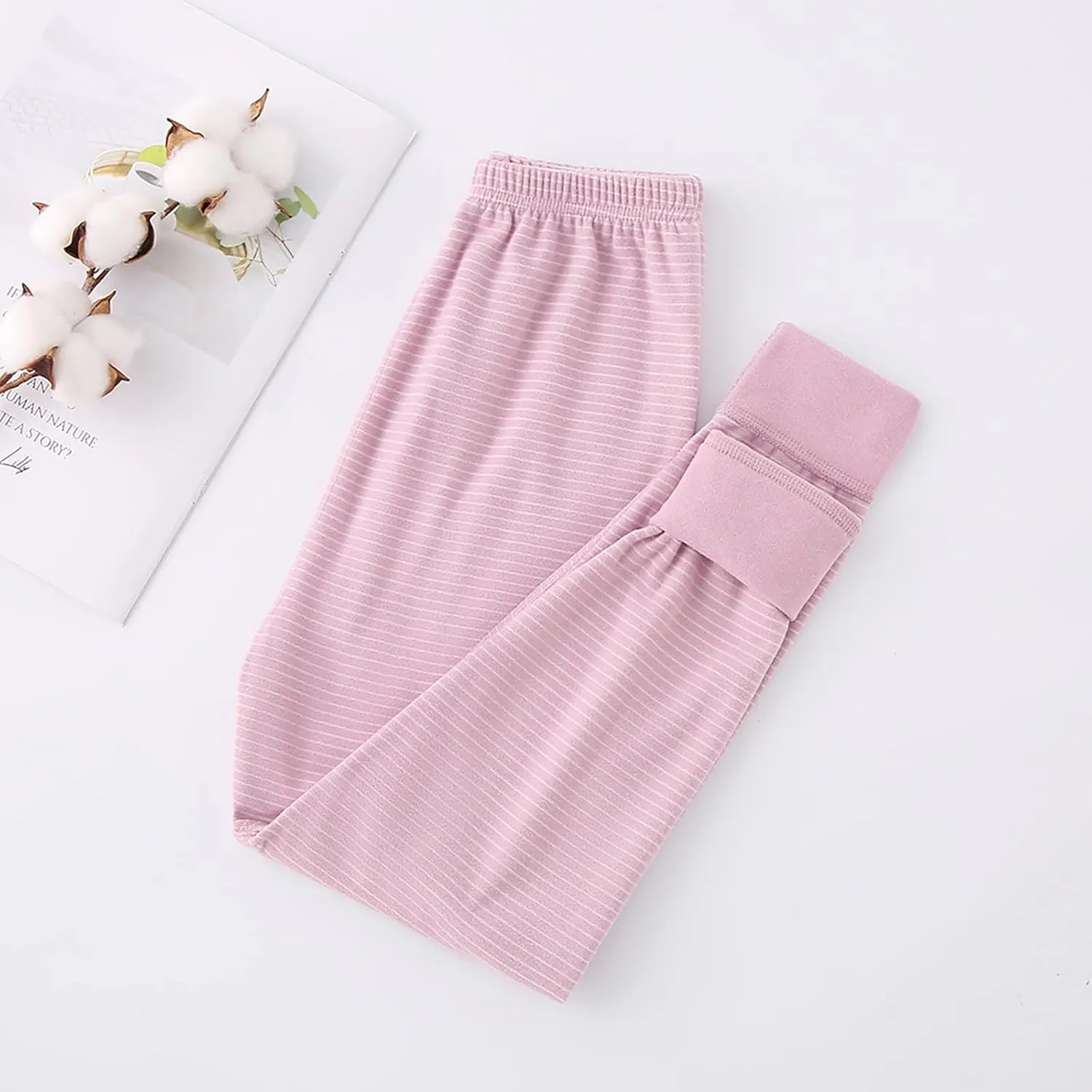 Boys Girls Middle and Large Children Fall and Winter Warm Solid Pants Thickening Fall Pants Bottoms Baby Kid Pants