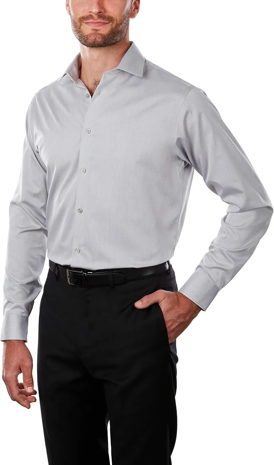 Calvin Klein Men's Dress Shirt Regular Fit Non Iron Herringbone