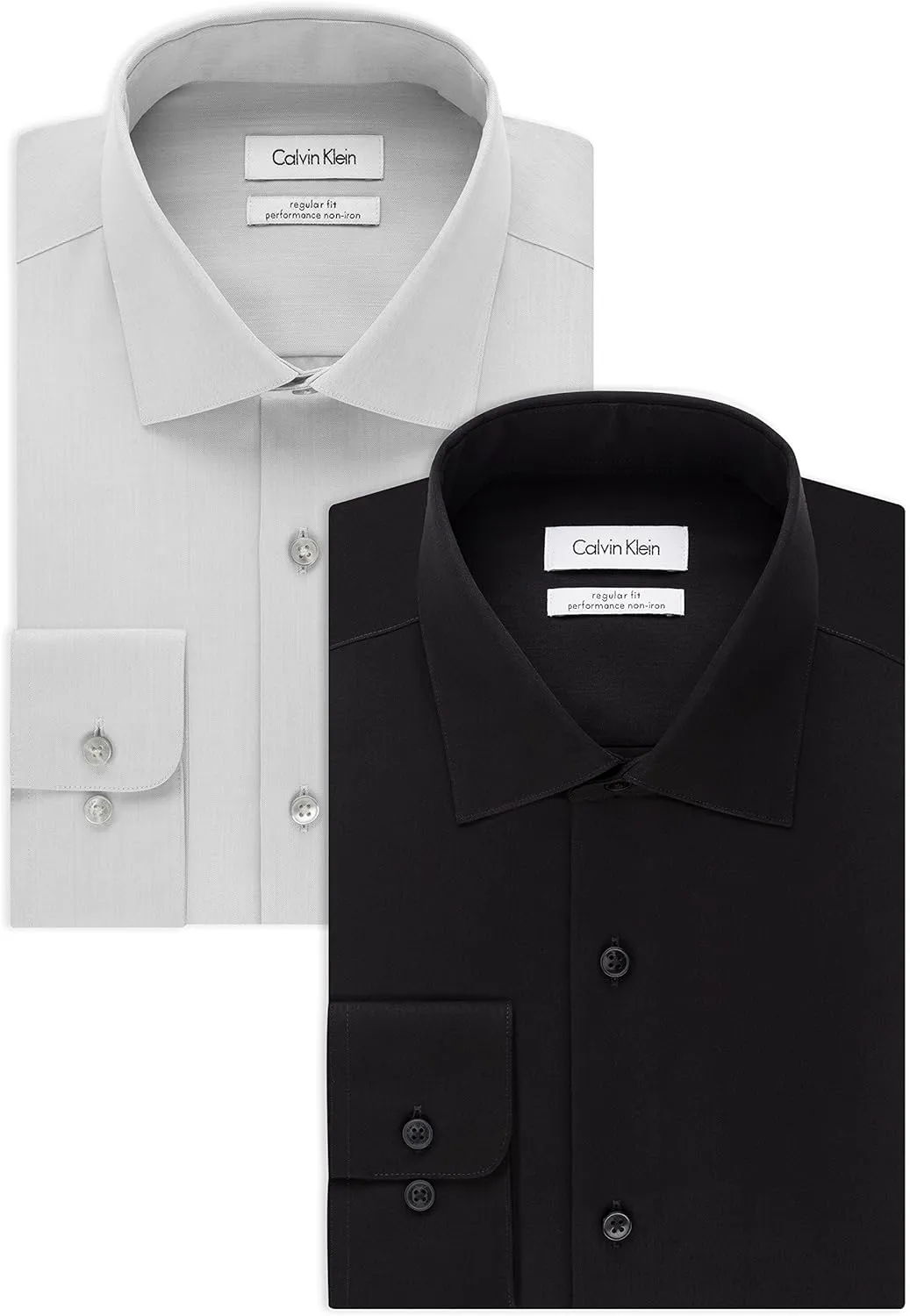 Calvin Klein Men's Dress Shirt Regular Fit Non Iron Herringbone