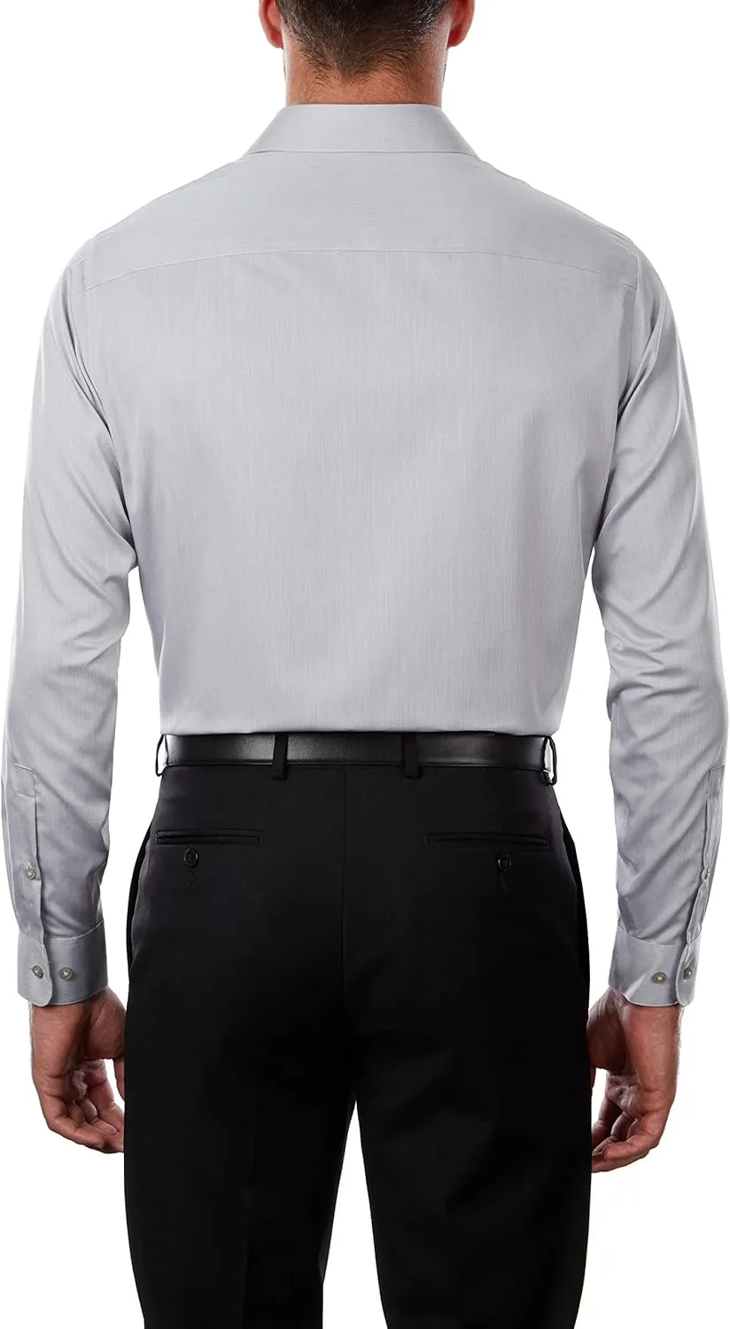 Calvin Klein Men's Dress Shirt Regular Fit Non Iron Herringbone