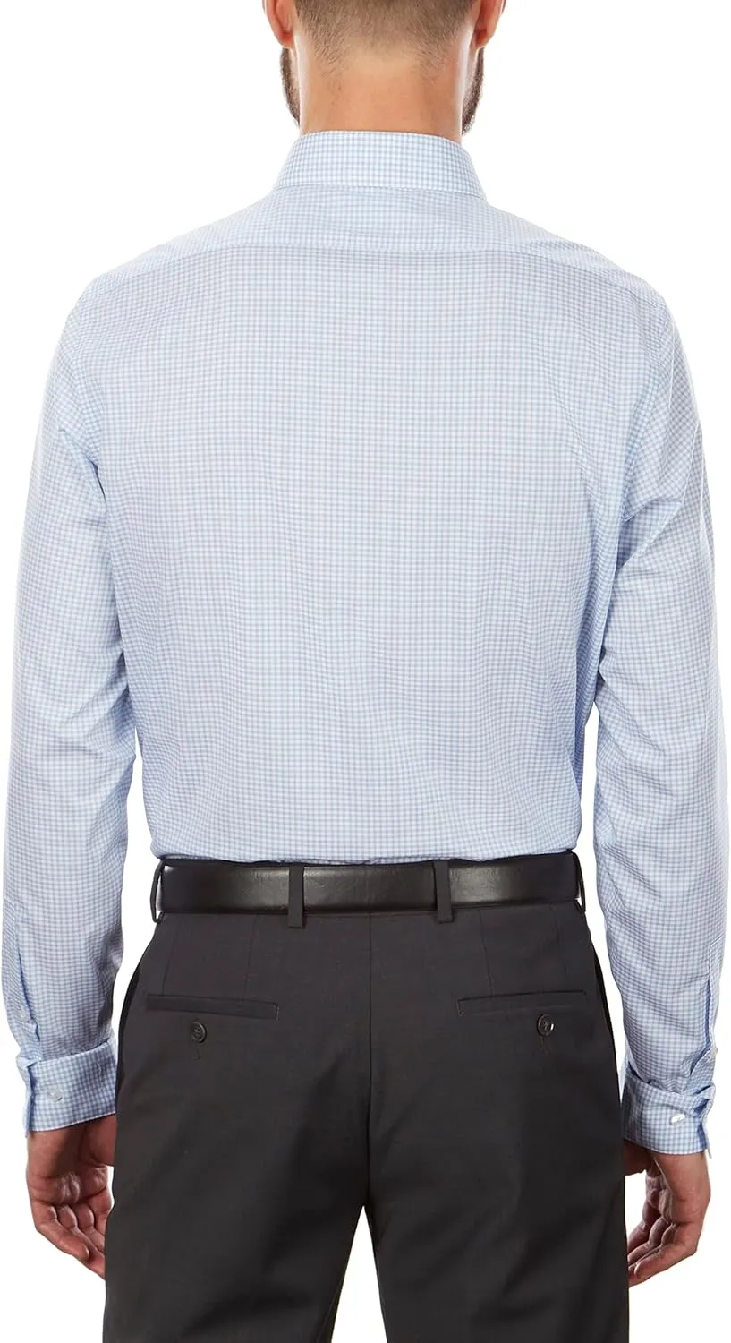 Calvin Klein Men's Dress Shirt Slim Fit Non Iron Stretch Check