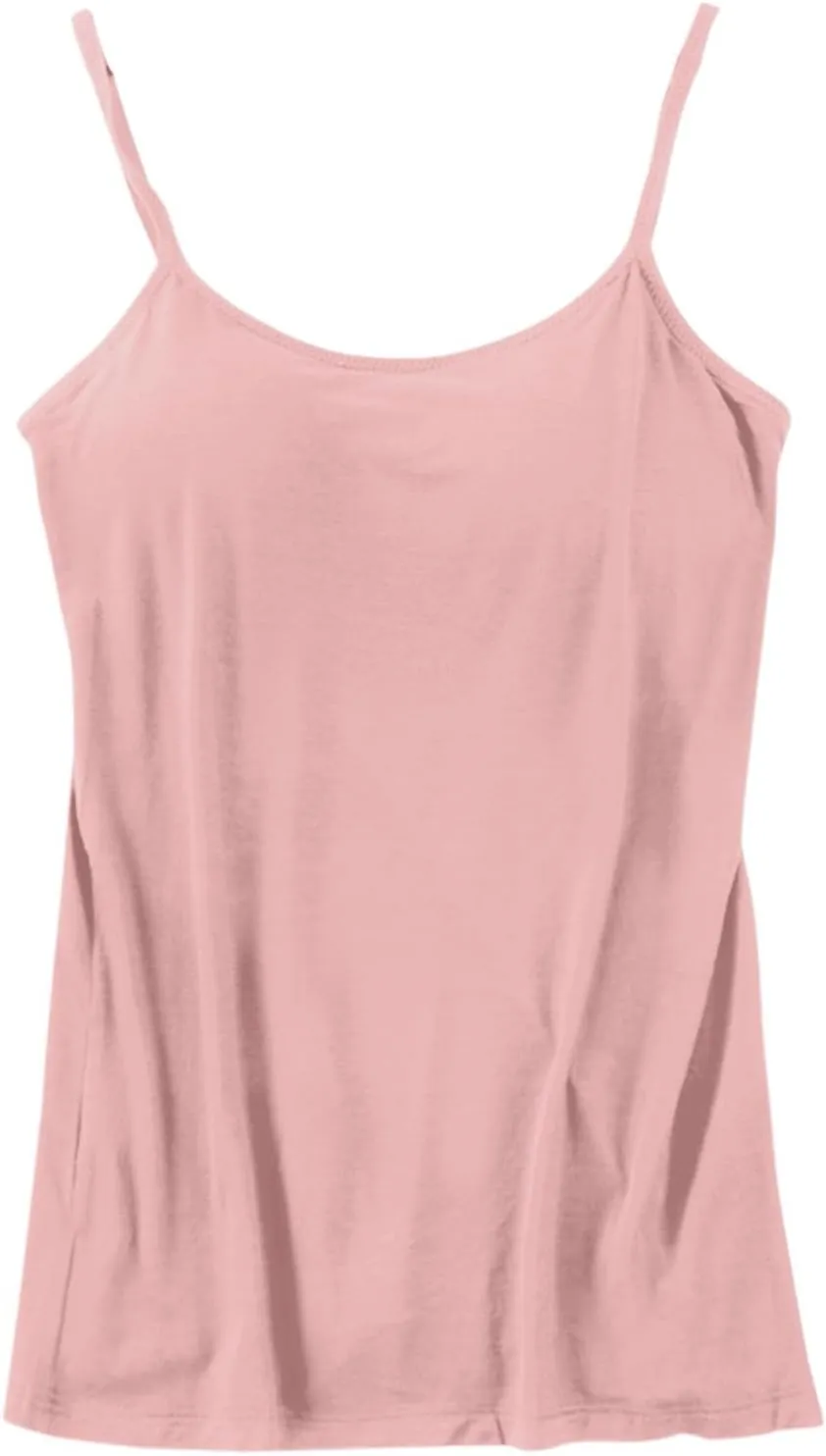 Camisole Bras for Women Padded Solid Spaghetti Straps Tank Tops Built in Bra Sleeveless Basic Breathable Shirts