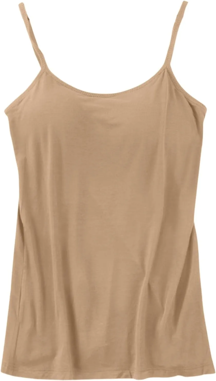 Camisole Bras for Women Padded Solid Spaghetti Straps Tank Tops Built in Bra Sleeveless Basic Breathable Shirts