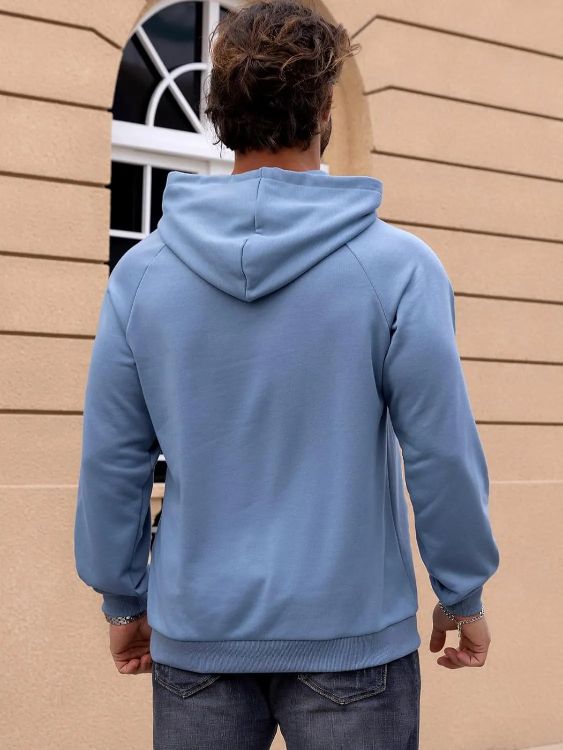 CARWORNIC Men's Hoodies Pullover Soft Hooded Sweatshirts Long Sleeve Casual Hoodies with Zipper Pocket