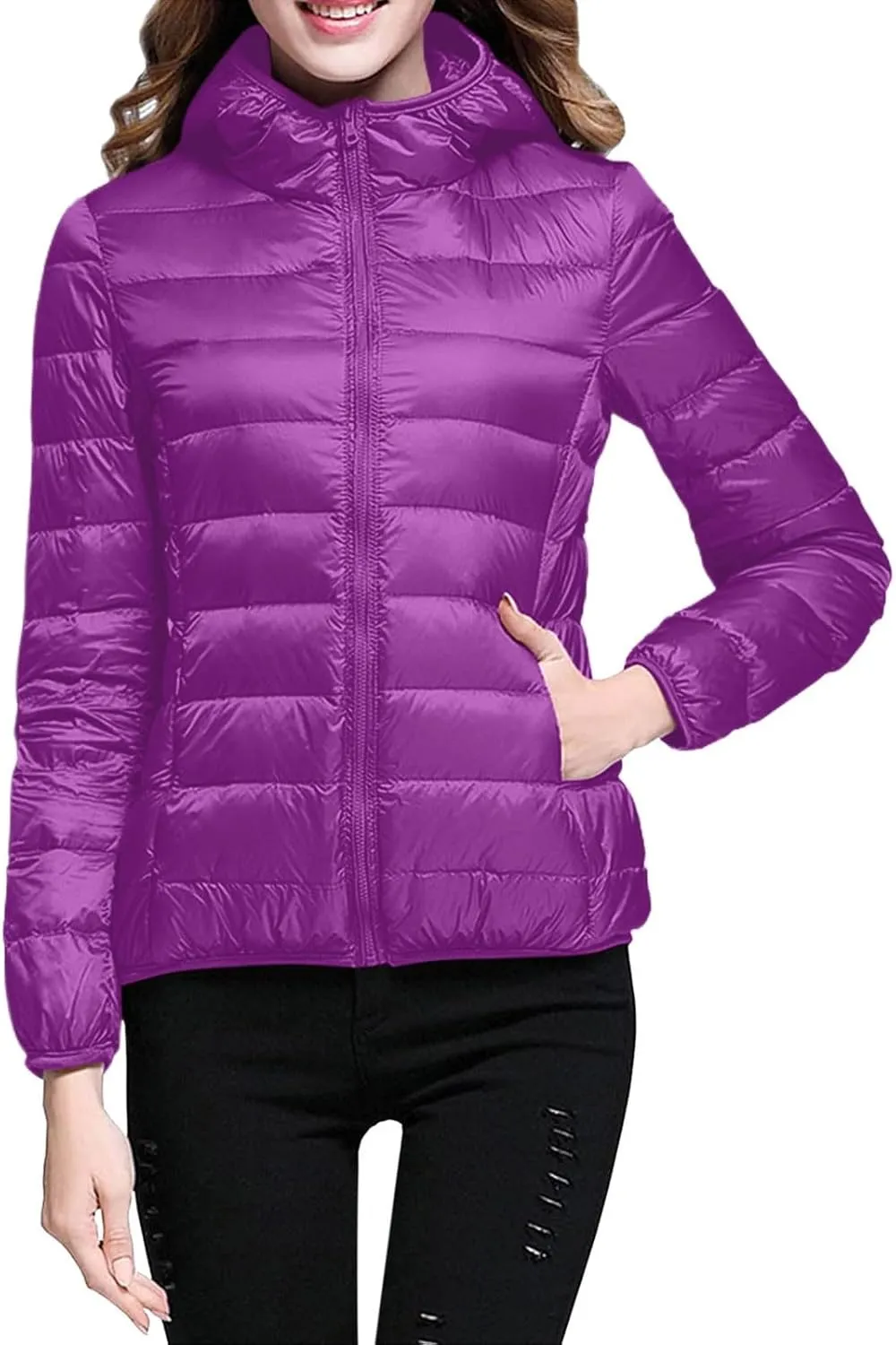 cooki Puffer Jacket Womens Winter Coats for Women Slim Fit Lightweight Packable Down Jacket Warm Quilted Puffer Outerwear