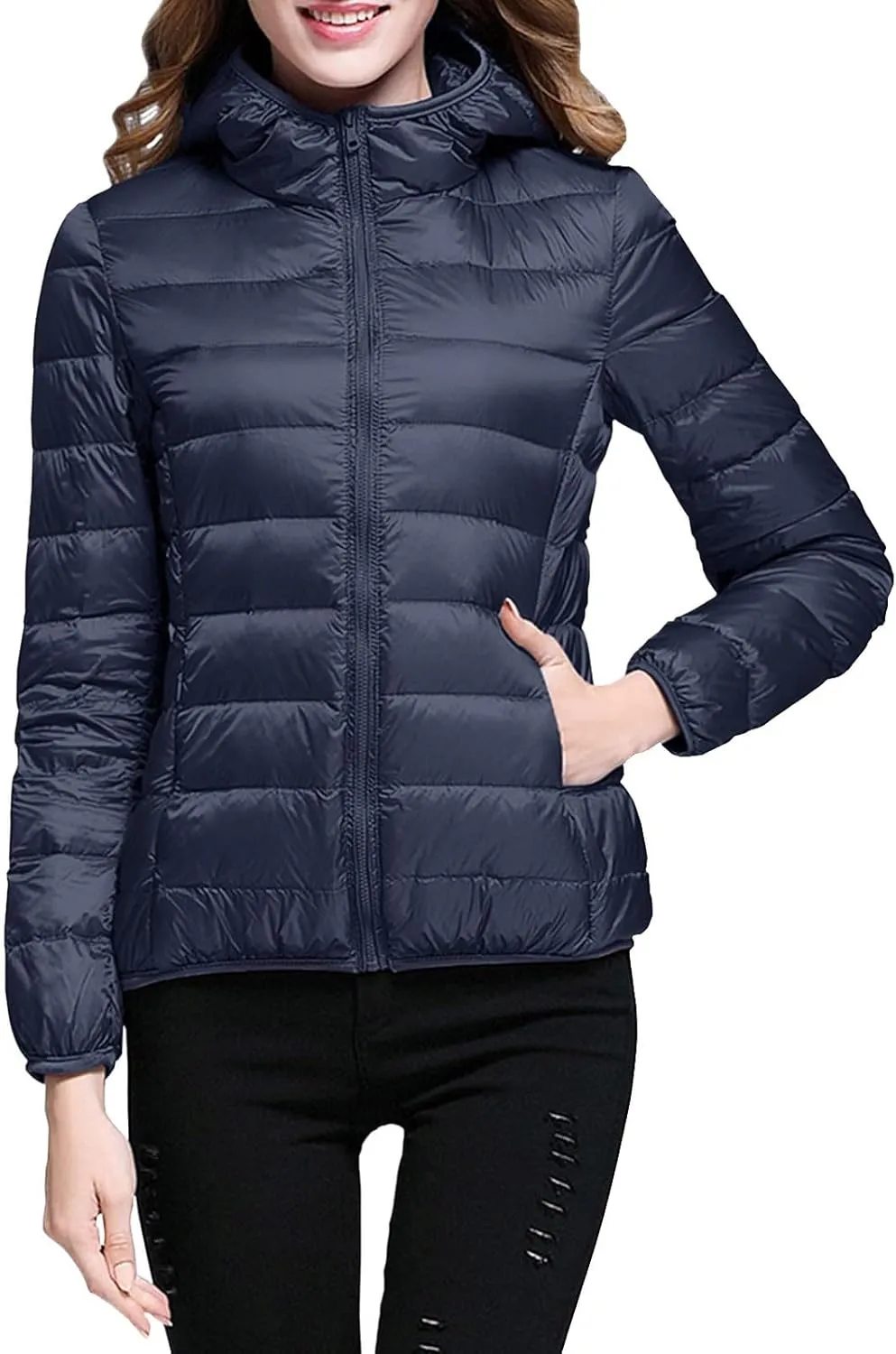 cooki Puffer Jacket Womens Winter Coats for Women Slim Fit Lightweight Packable Down Jacket Warm Quilted Puffer Outerwear