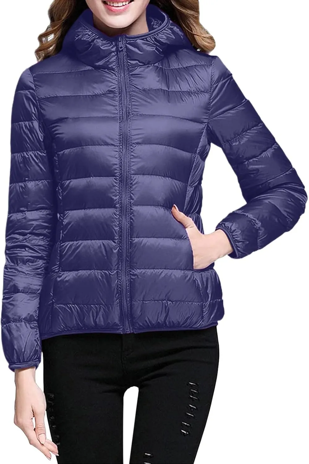 cooki Puffer Jacket Womens Winter Coats for Women Slim Fit Lightweight Packable Down Jacket Warm Quilted Puffer Outerwear