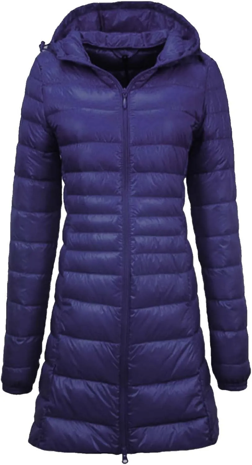cooki Womens Winter Coats Womens Long Puffer Jacket Plus Size Down Coat Cotton Cover Coat Lightweight Down Coat With Hood