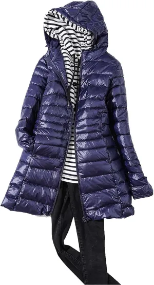 cooki Womens Winter Coats Womens Long Puffer Jacket Plus Size Down Coat Cotton Cover Coat Lightweight Down Coat With Hood