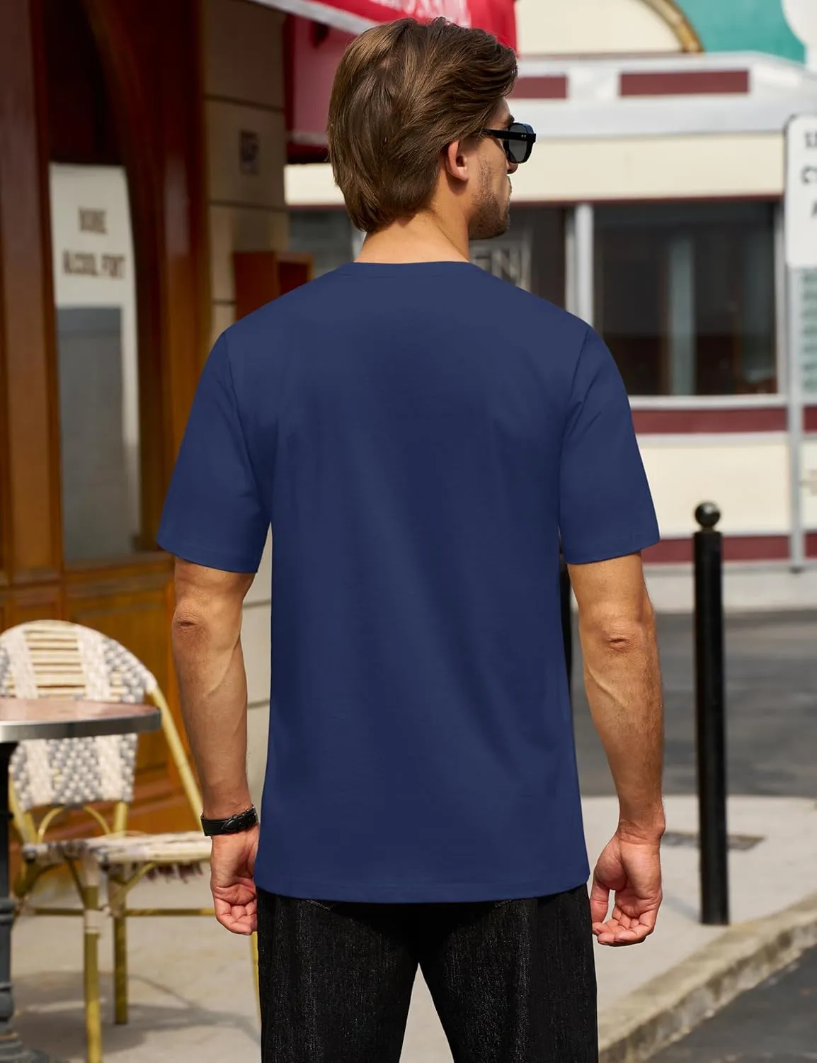 Cotrasen Mens T-Shirts Cotton Short Sleeve Pocket Tee Shirt Casual Crew Neck Moisture Wicking Soft Basic T Shirts
