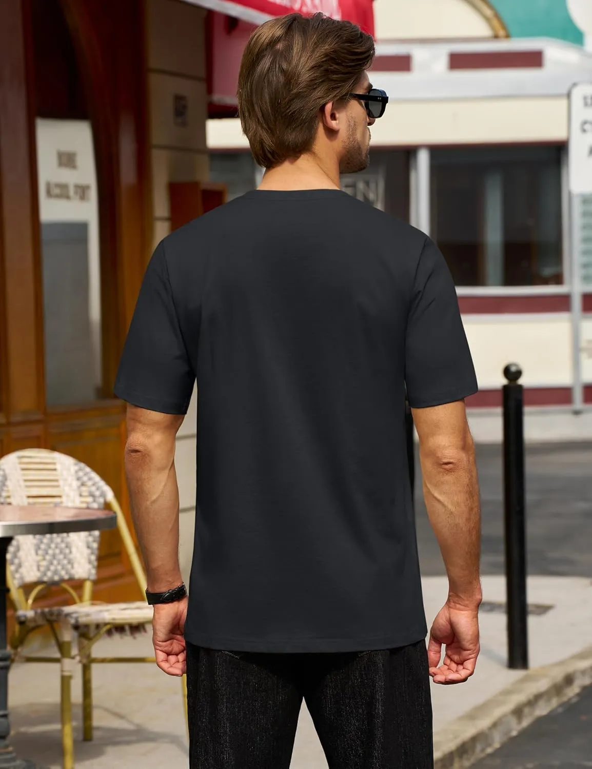 Cotrasen Mens T-Shirts Cotton Short Sleeve Pocket Tee Shirt Casual Crew Neck Moisture Wicking Soft Basic T Shirts