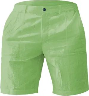 Cotton Linen Shorts for Mens Front Button Elastic Waist Casual Pants 2025 Summer Lightweight Loose Shorts with Pocket