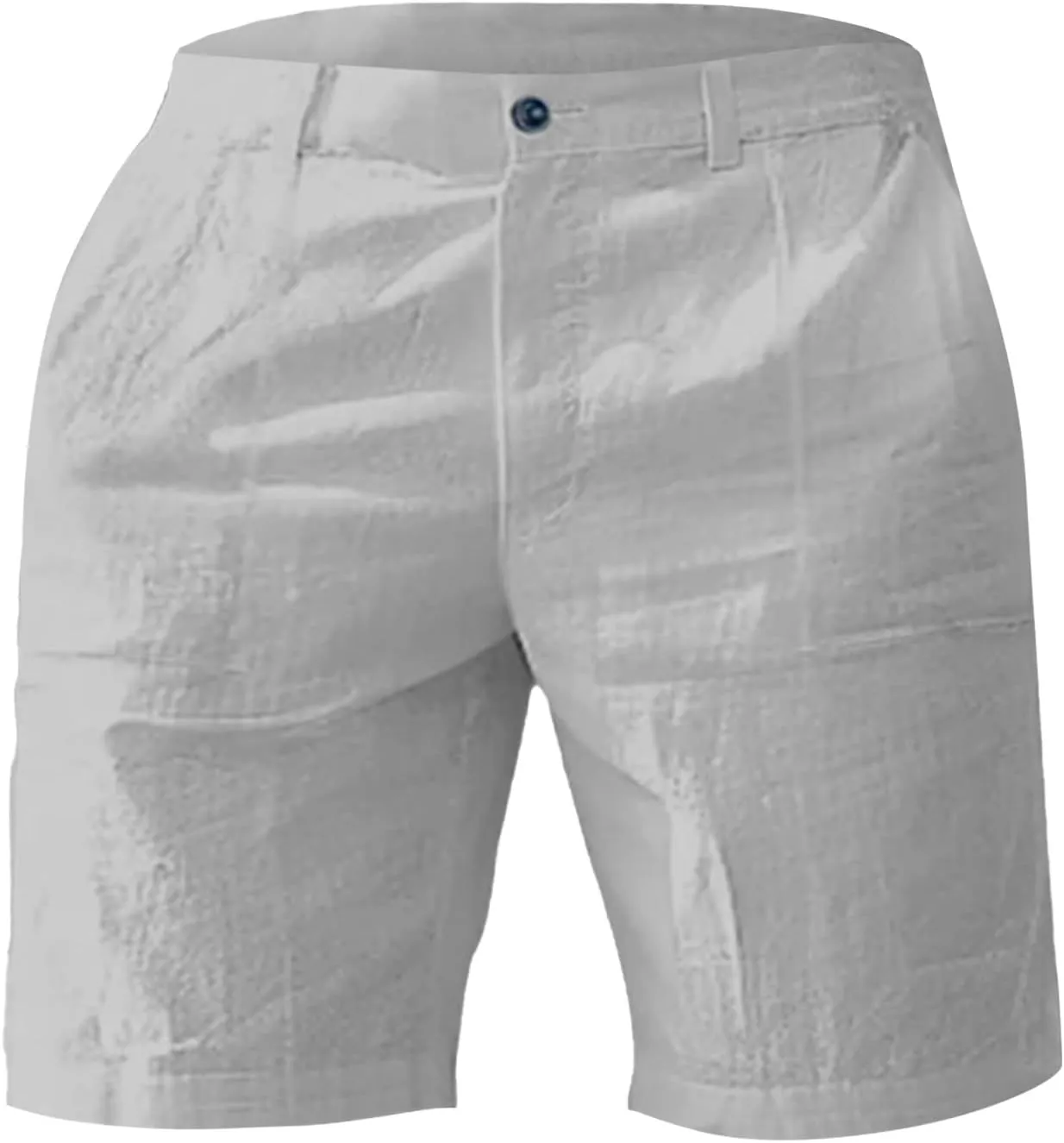 Cotton Linen Shorts for Mens Front Button Elastic Waist Casual Pants 2025 Summer Lightweight Loose Shorts with Pocket