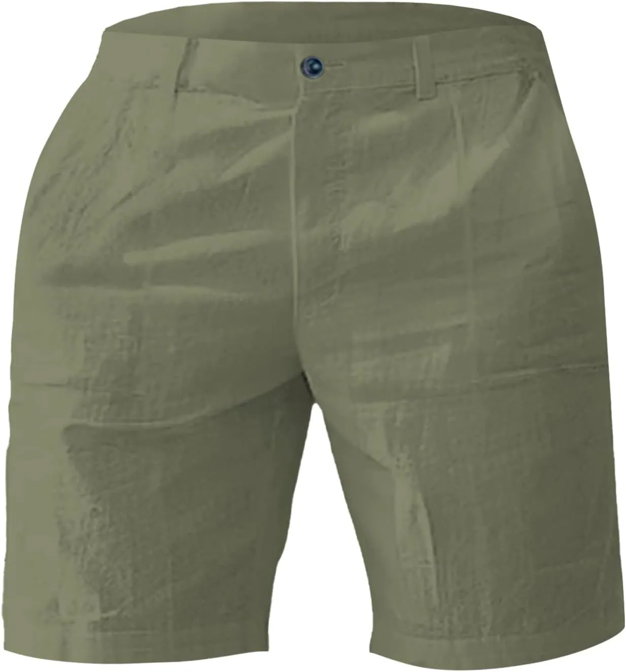 Cotton Linen Shorts for Mens Front Button Elastic Waist Casual Pants 2025 Summer Lightweight Loose Shorts with Pocket