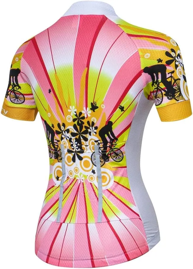 Cycling Jersey Women Short Sleeve Bike Jersey Mountain Road MTB Biking Tops Breathable Shirts