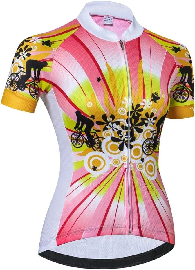 Cycling Jersey Women Short Sleeve Bike Jersey Mountain Road MTB Biking Tops Breathable Shirts