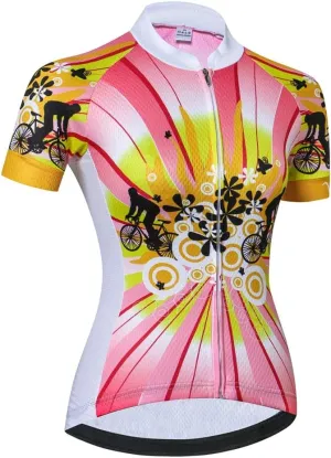 Cycling Jersey Women Short Sleeve Bike Jersey Mountain Road MTB Biking Tops Breathable Shirts