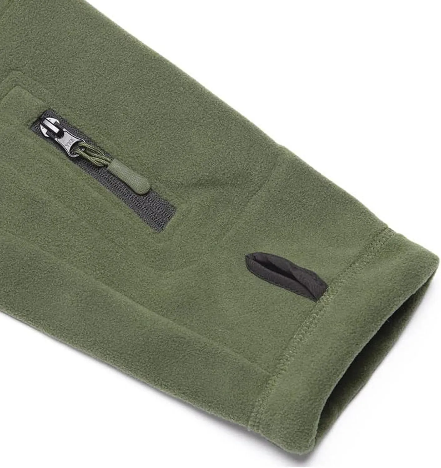 Double Face Fleece Stand Collar Hooded Jacket Mens Polar Fleece Zipper Military Jacket Coat Outdoor Sports Jacket