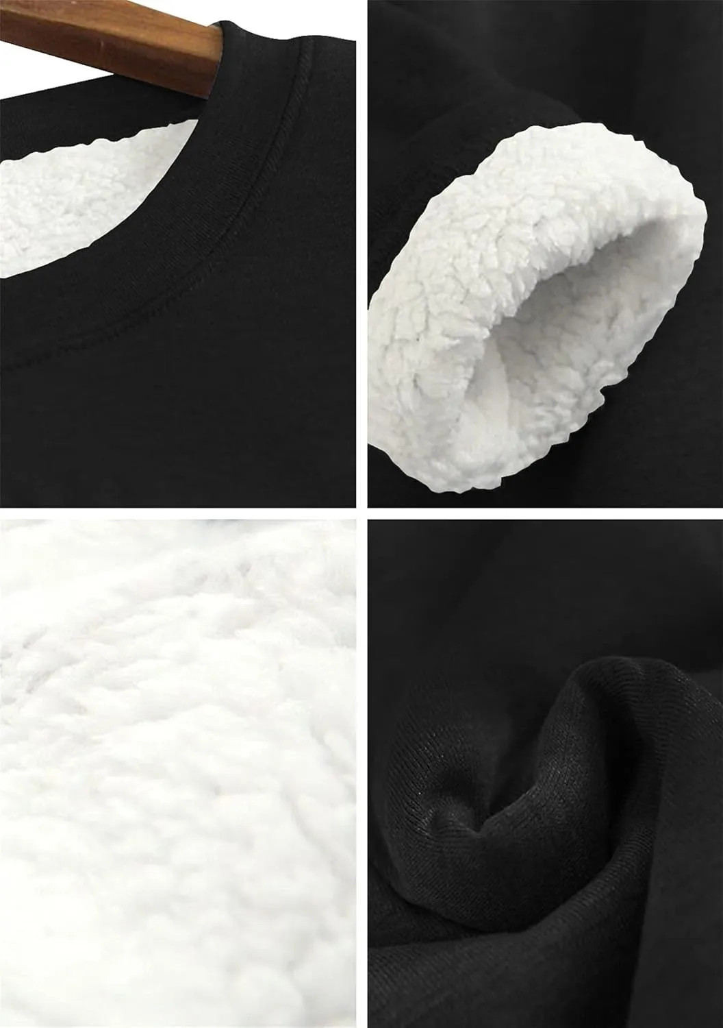 EFOFEI Womens Long Sleeve O Neck Sweatshirt Casual Warm Winter Pullover Sweatshirt Loose Fit Tops