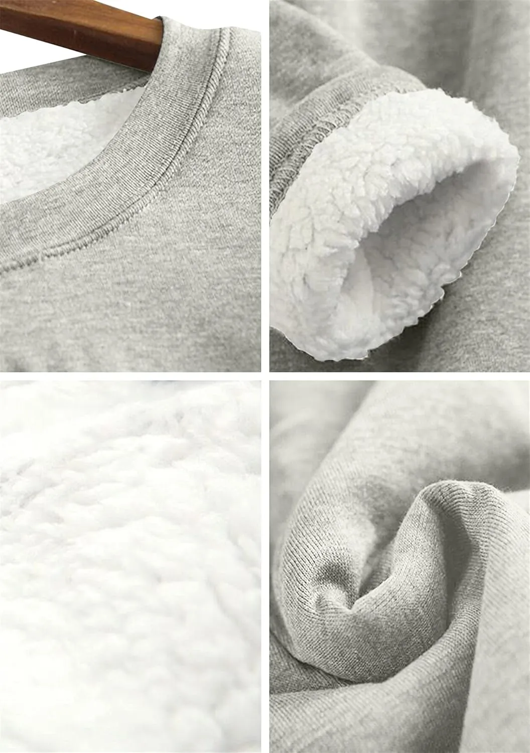 EFOFEI Womens Long Sleeve O Neck Sweatshirt Casual Warm Winter Pullover Sweatshirt Loose Fit Tops
