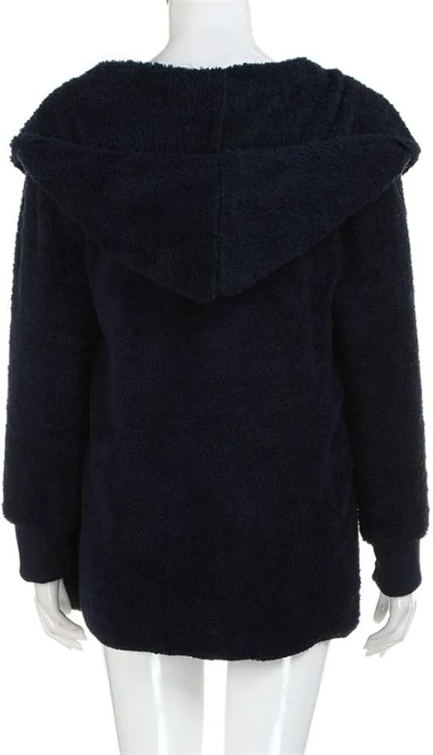 Fleece Jackets for Women Fuzzy Open Front Oversized Cardigan Hooded Sherpa Jacket Fluffy Winter Coats with Pockets