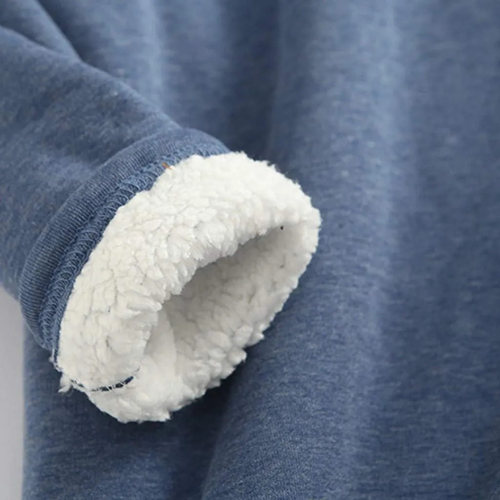 Fleece Sweatshirt for Women Winter Warm Sherpa Lined Fleece Crewneck Pullover Loungewear Tunic Tops