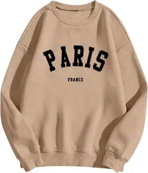 Fleece Women Set Women's Letter Graphic Hoodies Oversized Pullover Tops Casual Long Sleeve Hooded Print