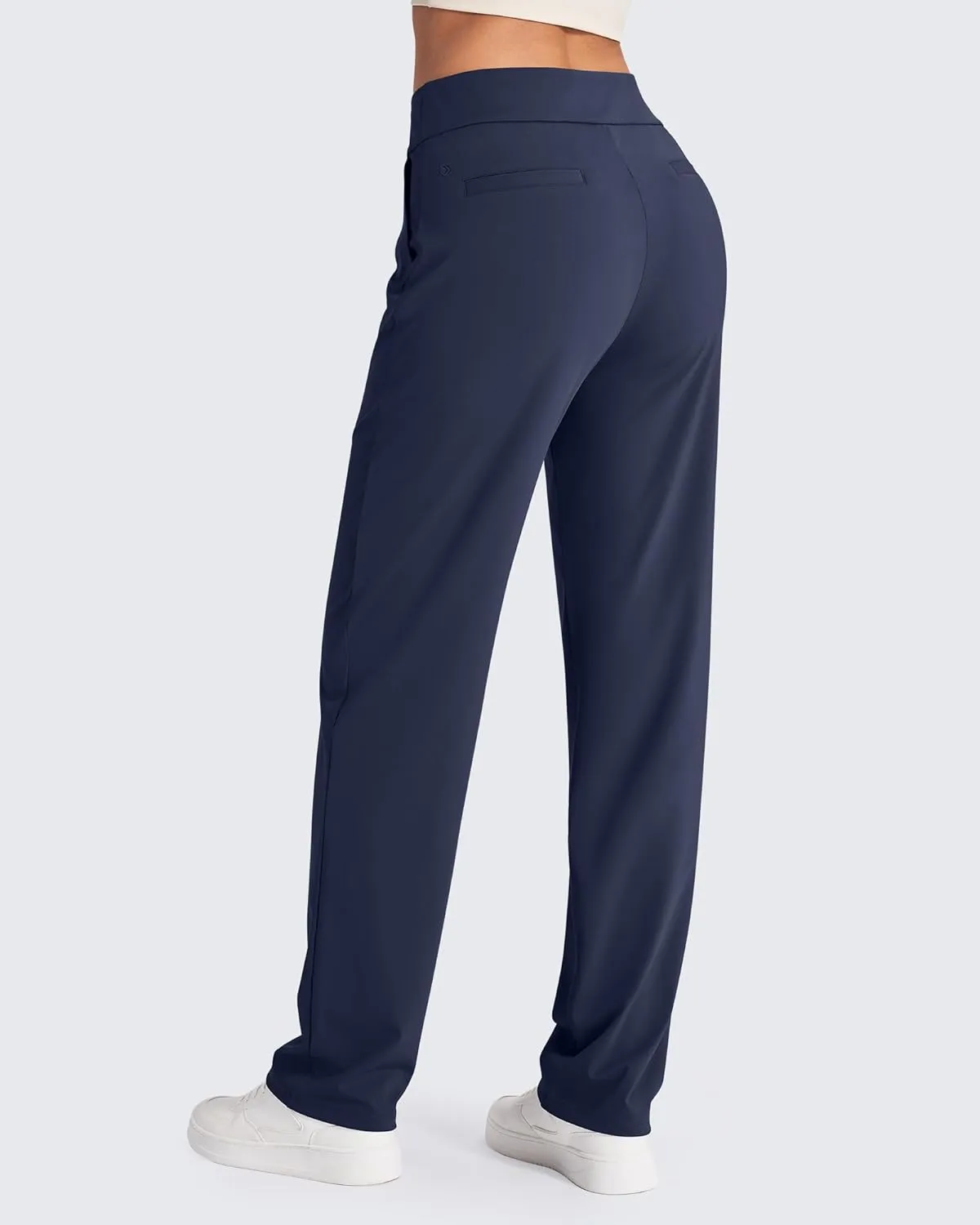 G4Free ShiftReady Yoga Pants Women High Waist Dress Work Pants with Pockets Wide Leg Business Casual Trousers 28"/30"/32"