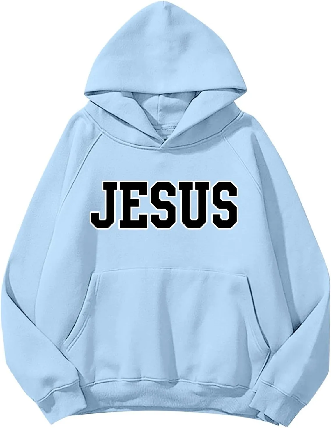 Girls' Fashion Hoodies & Sweatshirts Jesus Letter Print Fall Fleece Winter Outfit with Pocket Long Sleeve Oversize Pullover