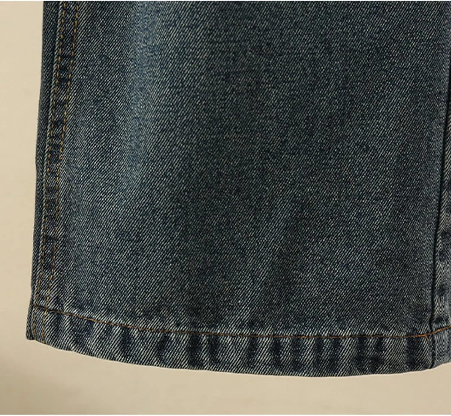 Girls Spring and Autumn Baggy Mop Wide Leg Pants Mid Rise Elastic Band with Pockets Slim Jeans Straight Leg Trousers